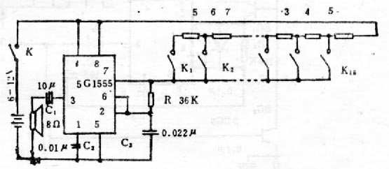 555音频产生电路扬声器接线图